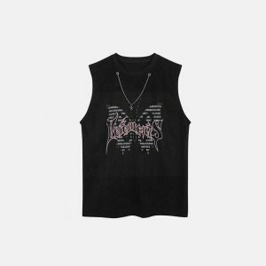 youthful chained butterfly tank top   streetwear icon 4479