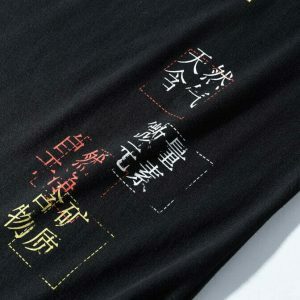 youthful chinese letter tee natural print & urban style 3025