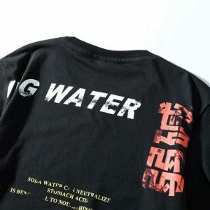 youthful chinese letter tee natural print & urban style 8051