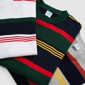 youthful contrast striped t shirt loose & long sleeved 6030