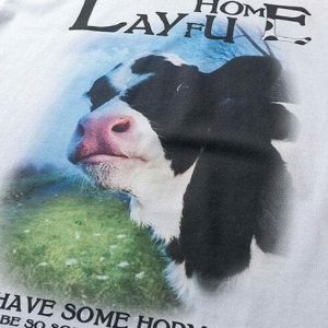 youthful courage cow print t shirt streetwear icon 2785