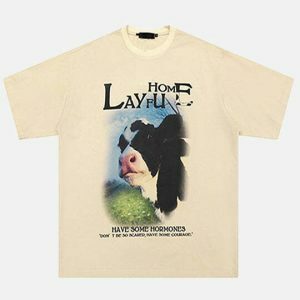 youthful courage cow print t shirt streetwear icon 3877