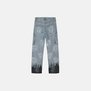 youthful cross denim jeans inflame design iconic style 6478