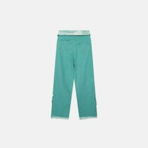 youthful cross patch green jeans chic & vibrant style 3292