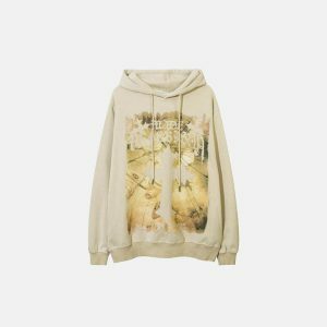 youthful cross print hoodie long sleeve streetwear icon 1018