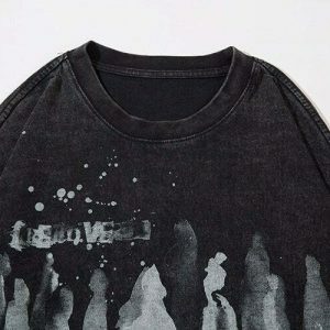 youthful crowded ghosts tee dynamic long sleeve design 8242