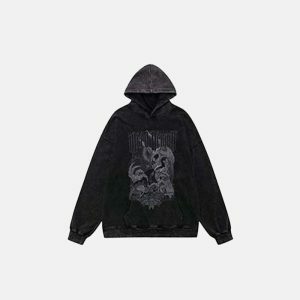 youthful demon print hoodie dynamic & edgy design 1310
