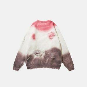 youthful distressed ice cream knit sweater   urban cool 2901