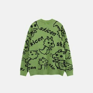 youthful dragon graphic sweater dynamic print & style 6050