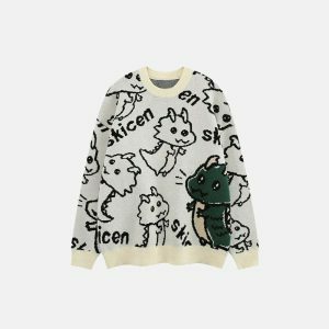 youthful dragon graphic sweater dynamic print & style 8129