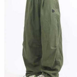 youthful elastic waist baggy pants streetwear comfort 2364