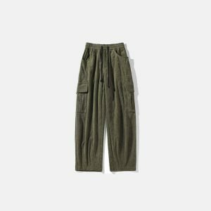 youthful elastic waist cargo pants with side pockets 5133