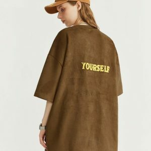 youthful embroidered oversized tee loose & trendy fit 1117