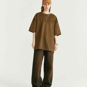 youthful embroidered oversized tee loose & trendy fit 4403