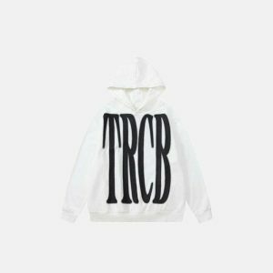 youthful embroidery letter print hoodie iconic design 2856