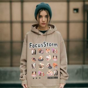 youthful emoji dog frame hoodie   trendy & playful design 3610