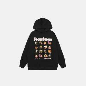 youthful emoji dog frame hoodie   trendy & playful design 8601