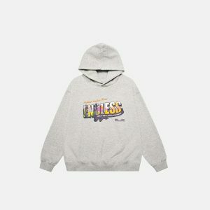 youthful endless colour hoodie with letter print 2063