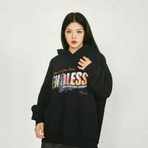 youthful endless colour hoodie with letter print 5445