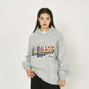 youthful endless colour hoodie with letter print 8409