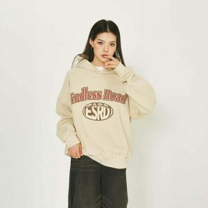 youthful endless road hoodie oversized & trendy comfort 2627