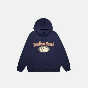 youthful endless road hoodie oversized & trendy comfort 5142