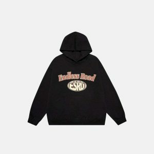 youthful endless road hoodie oversized & trendy comfort 8989