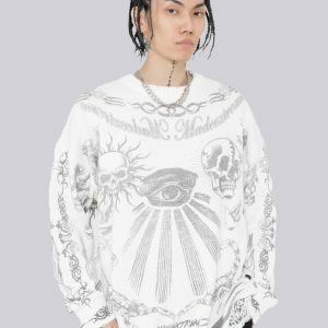 youthful eye print sweater   quirky & bold fashion statement 3946