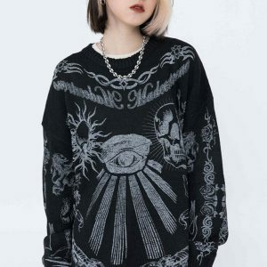 youthful eye print sweater   quirky & bold fashion statement 4162