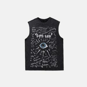 youthful eyes talk tank top   chic & expressive design 2040