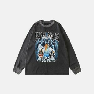 youthful fallen angels sweatshirt edgy & iconic design 1339