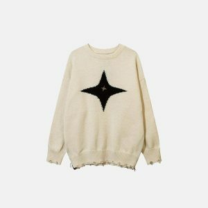youthful far star knit sweater loose & trendy comfort 4190