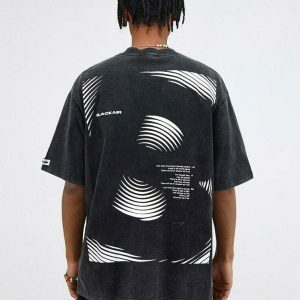 youthful finger print graphic tee oversized & trendy 1703