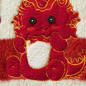 youthful fluffy dragon knit sweater   whimsical & cozy 1533