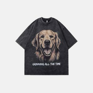 youthful golden retriever tee smiling graphic urban style 3600