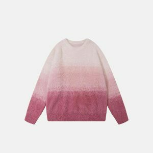 youthful gradient knit sweater loose & dynamic style 8084