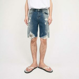 youthful gradient ripped denim shorts washed look 5909