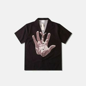 youthful hand palm polo shirt short sleeve & trendy design 2891