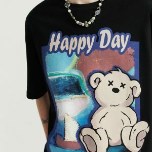 youthful happy day bear t shirt iconic print & style 4873