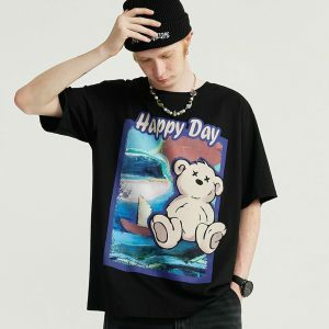 youthful happy day bear t shirt iconic print & style 7562