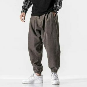 youthful harem sweatpants elastic waist & loose fit 3921