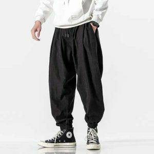 youthful harem sweatpants elastic waist & loose fit 8431