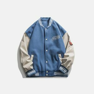 youthful heart letter varsity jacket iconic print design 7979