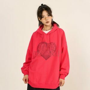 youthful heart print hoodie   chic & custom streetwear 2594