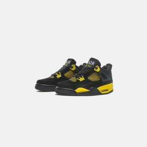 youthful high neck sneakers in black & yellow dynamic design 2401