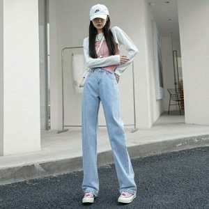 youthful high waist straight jeans loose & trendy fit 1971