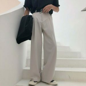 youthful high rise straight pants sleek & timeless design 8621