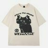 youthful hydra cat graphic tee dynamic & edgy design 8078