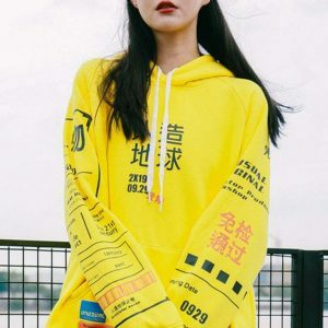 youthful japanese letter print hoodie iconic street style 3275