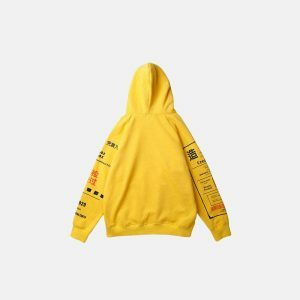 youthful japanese letter print hoodie iconic street style 4490